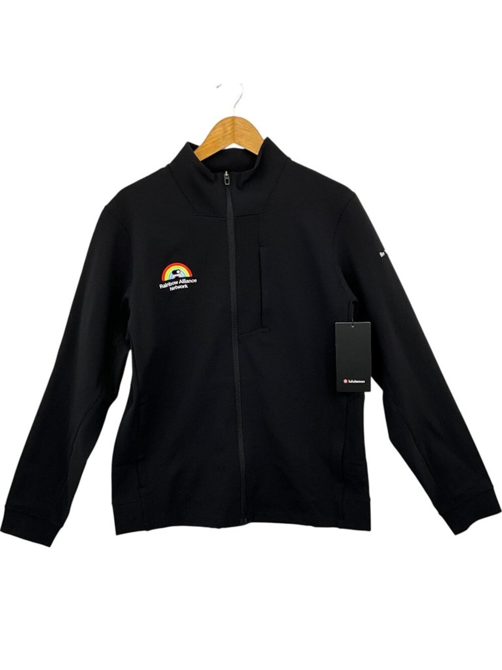 NWT Lululemon Sojourn Jacket Mens Large Black Warpstreme Rainbow Alliance Pride